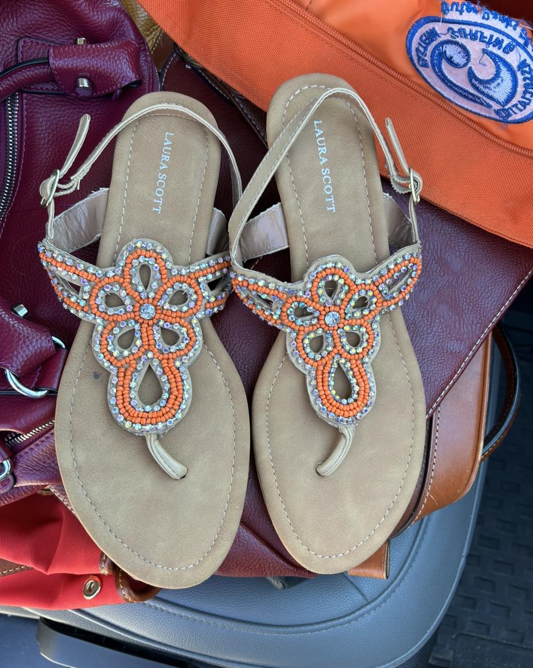 Laura Scott beaded sandals, size 9