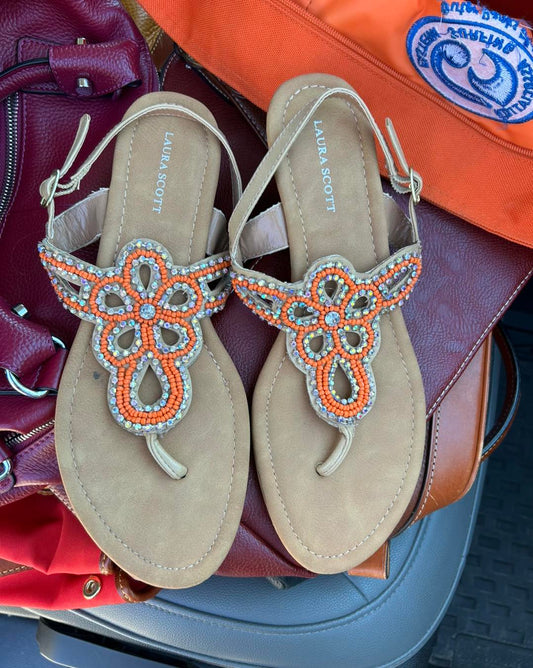 Laura Scott beaded sandals, size 9